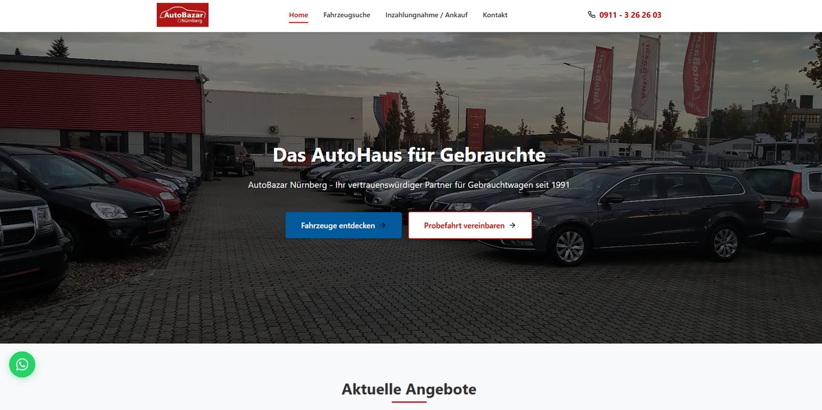 Autobazar Nürnberg - Webseite Vorschau