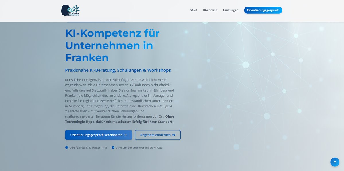 Caloin Consulting - AI Beratung Webseite Vorschau