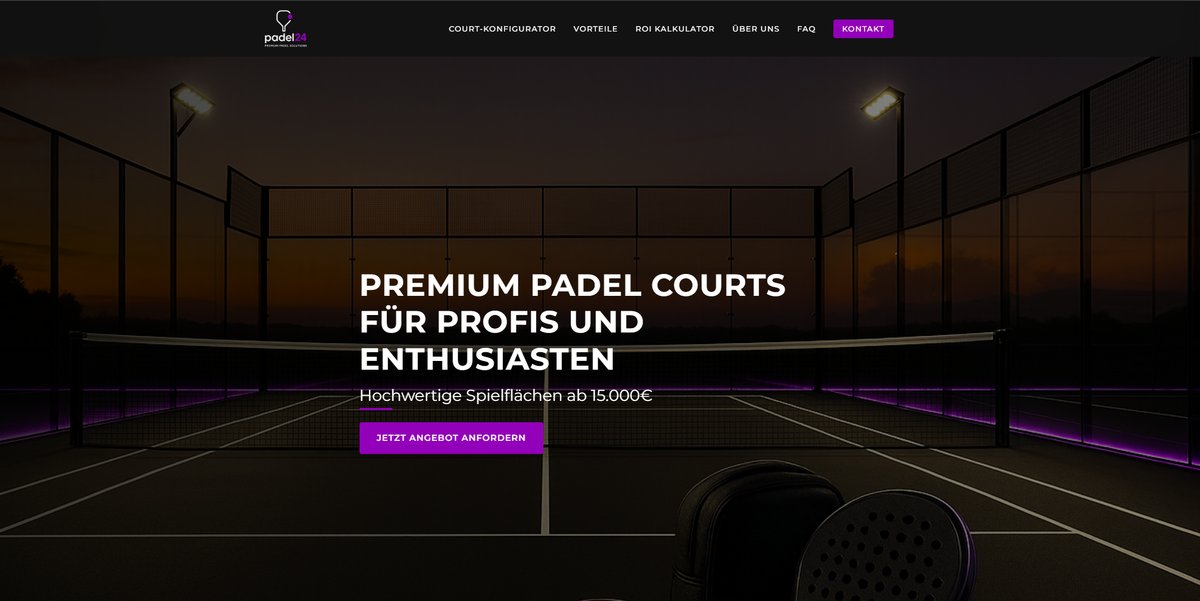 Padel24 Shop - Webseite Vorschau